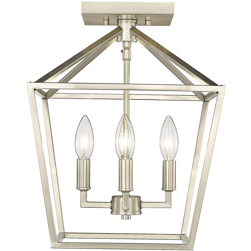 Corona 4 Light 12 inch Modern Gold Semi-Flush Mount Ceiling Light